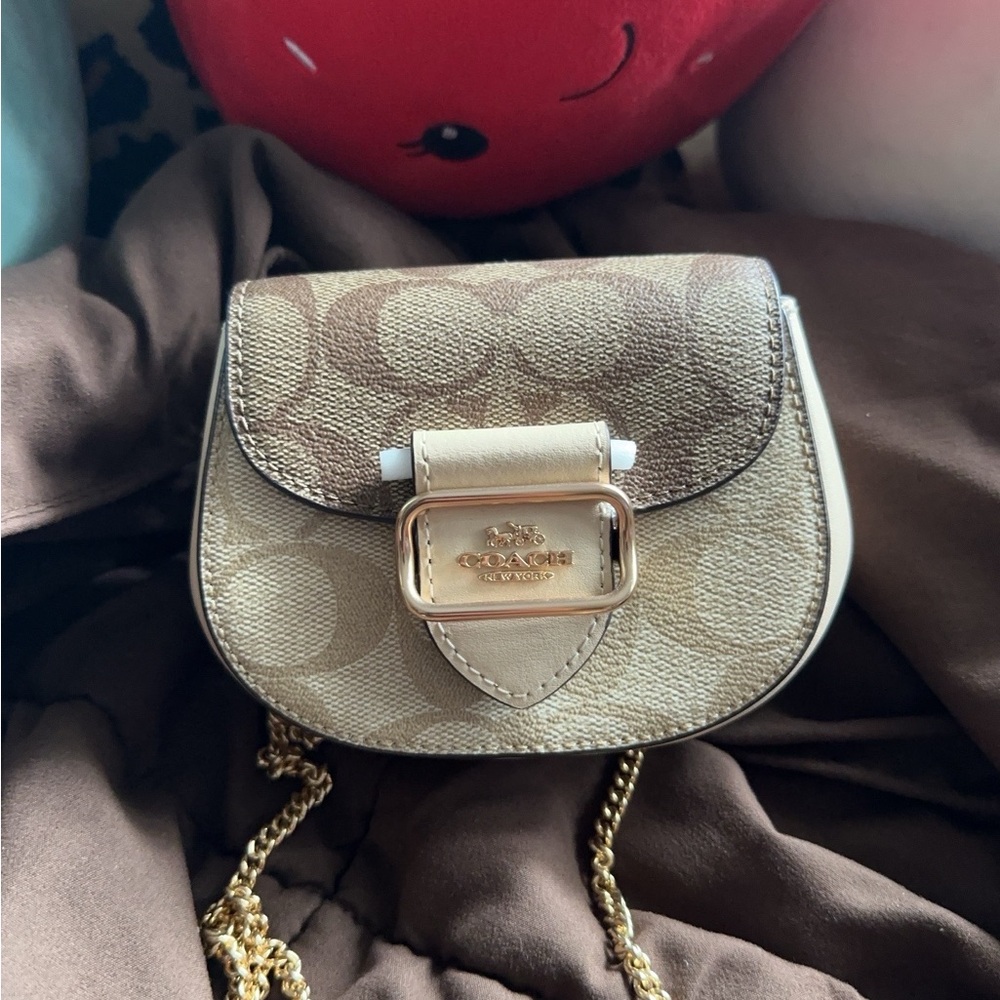 Coach Tan and Cream Mini Bag